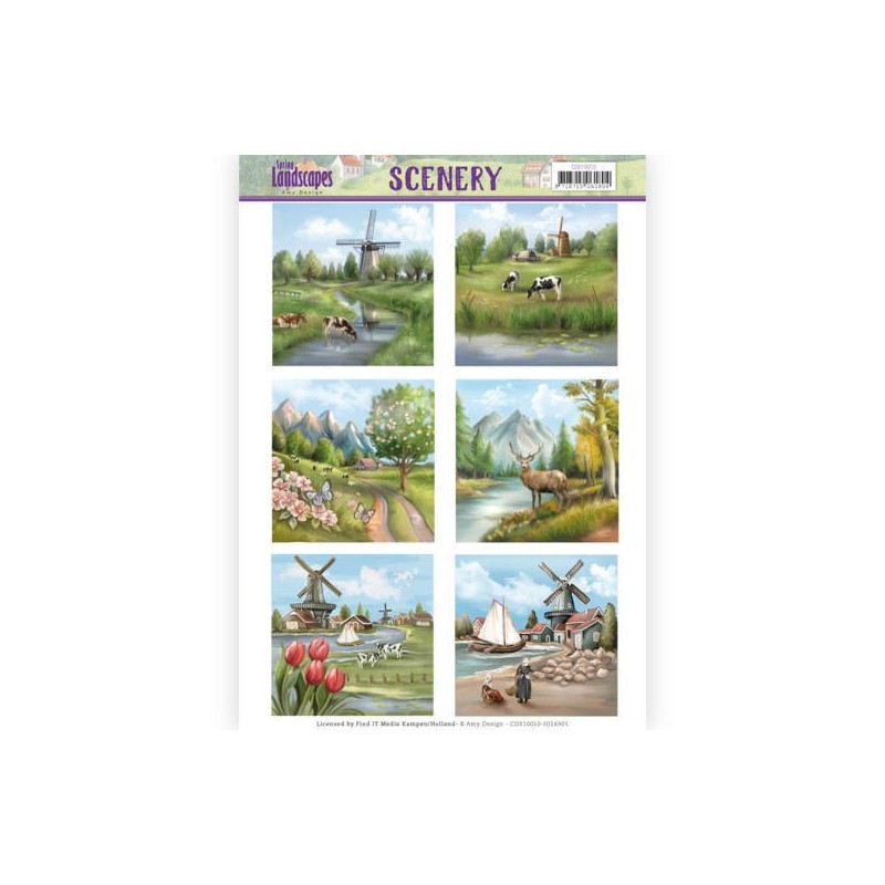 (CDS10010)Die Cut Topper - Scenery - Spring Landscapes 1