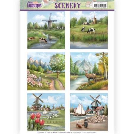 (CDS10010)Die Cut Topper - Scenery - Spring Landscapes 1