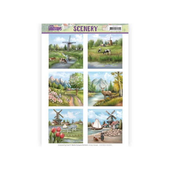 (CDS10010)Die Cut Topper - Scenery - Spring Landscapes 1