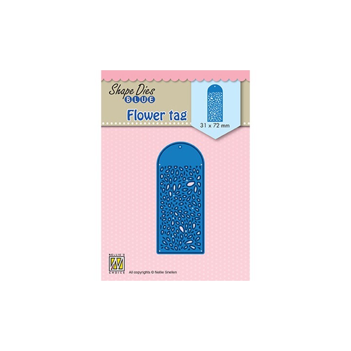 (SDB077)Nellie's Shape Dies Blue Flower tag