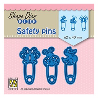 (SDB079)Nellie's Shape Dies Blue Safety pins