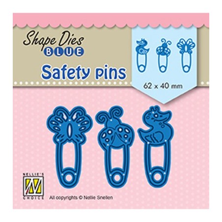 (SDB079)Nellie's Shape Dies Blue Safety pins