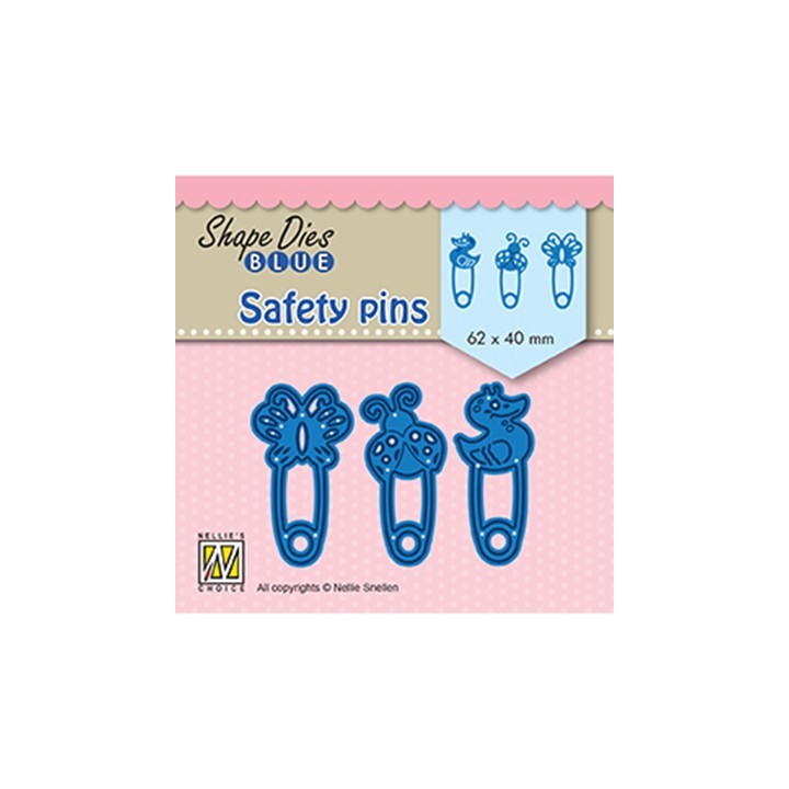 (SDB079)Nellie's Shape Dies Blue Safety pins