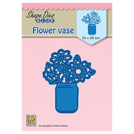 (SDB081)Nellie's Shape Dies Blue Flower vase