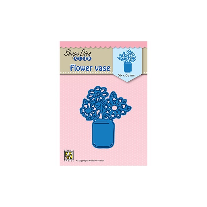 (SDB081)Nellie's Shape Dies Blue Flower vase
