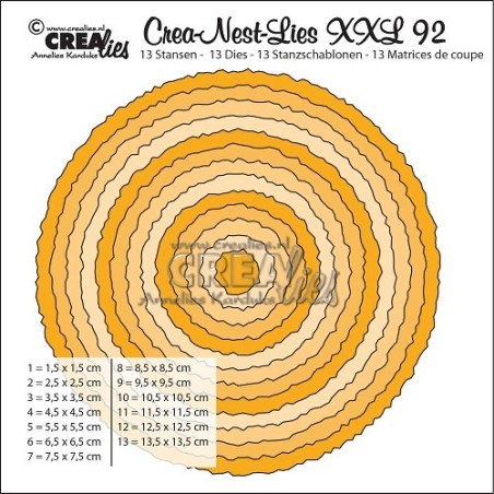(CNLXXL92)Crealies Crea-Nest-Lies XXL no. 92 Circles with rough edges