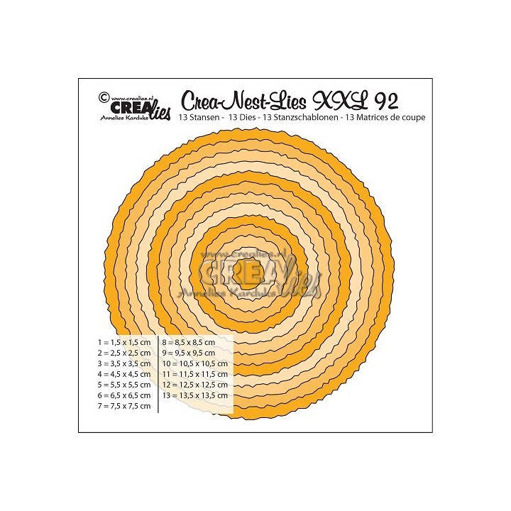 (CNLXXL92)Crealies Crea-Nest-Lies XXL no. 92 Circles with rough edges