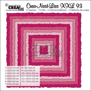 (CNLXXL93)Crealies Crea-Nest-Lies XXL no. 92 Squares with rough edges