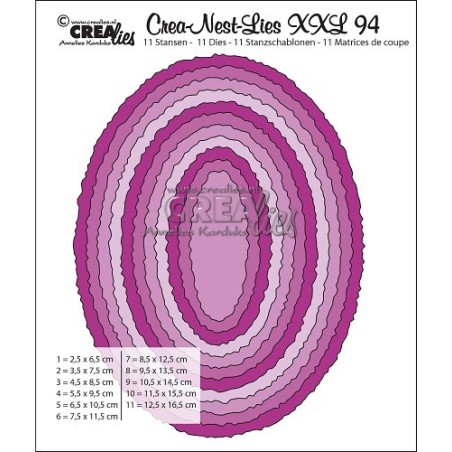 (CNLXXL94)Crealies Crea-Nest-Lies XXL no. 94 Ovals with rough edges