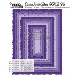 (CNLXXL95)Crealies Crea-Nest-Lies XXL no. 95 Rectangles with rough edges