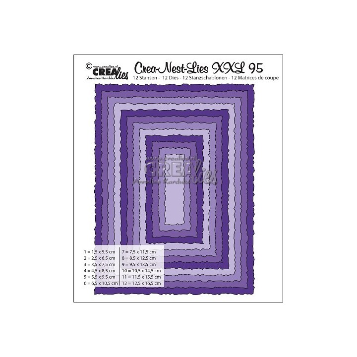 (CNLXXL95)Crealies Crea-Nest-Lies XXL no. 95 Rectangles with rough edges