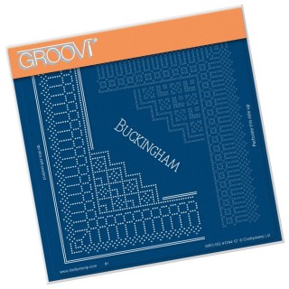 (GRO-GG-41244-12)Groovi Grid Piercing Plate BUCKINGHAM LACE CORNER DUET