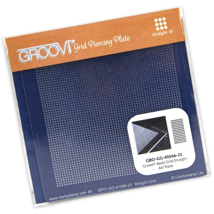 (GRO-GG-41066-23)Groovi Plate A6 PIERCING GRID MINI STRAIGHT BASIC