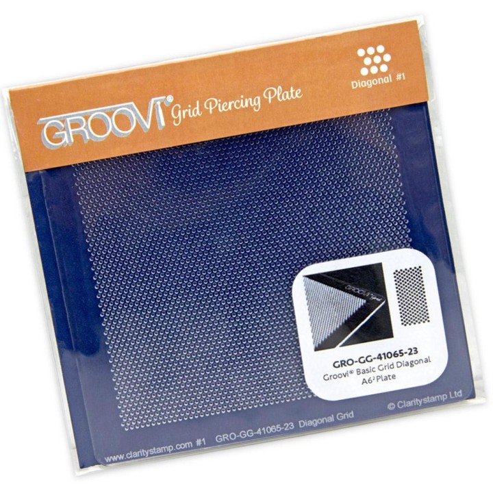 (GRO-GG-41065-23)Groovi Plate A6 PIERCING GRID MINI DIAGONAL BASIC
