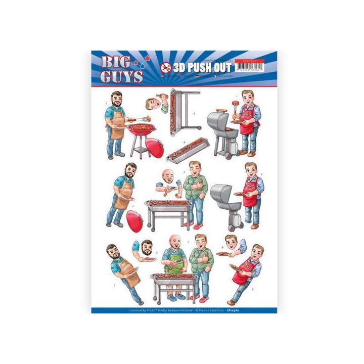 (SB10360)3D pushout - Yvonne Creations- Big Guys - Backyard BBQ