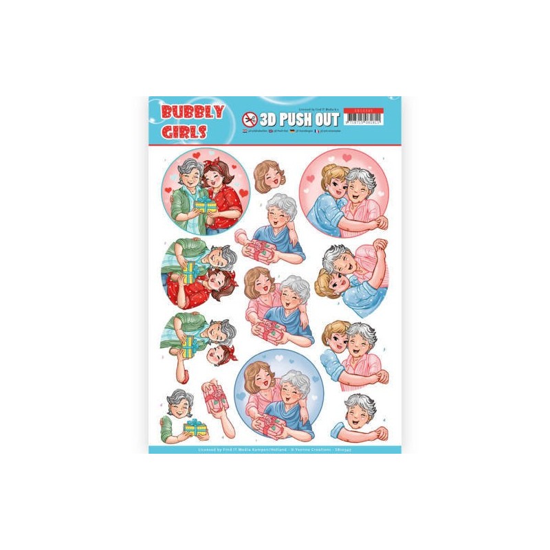 (SB10345)3D Pushout - Yvonne Creations- Bubbly Girls - Mothersday
