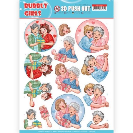 (SB10345)3D Pushout - Yvonne Creations- Bubbly Girls - Mothersday