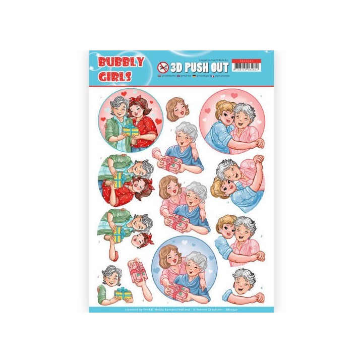 (SB10345)3D Pushout - Yvonne Creations- Bubbly Girls - Mothersday