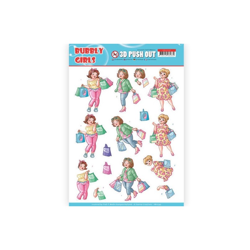 (SB10347)3D Pushout - Yvonne Creations- Bubbly Girls - Shopping