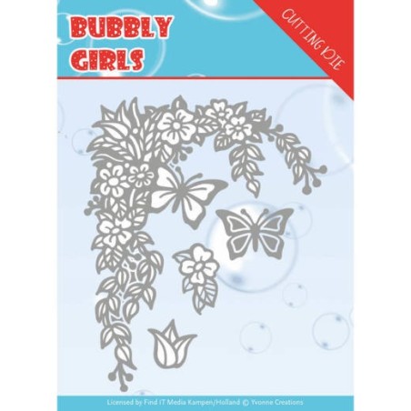 (YCD10167)Dies - Yvonne Creations - Bubbly girls- Flower Corner