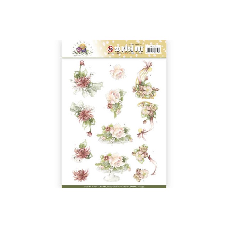 (SB10353)3D Pushout - Precious Marieke - Blooming Summer - Sweet Summer Flowers