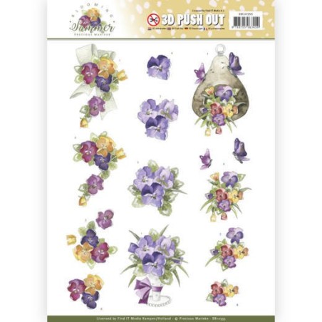 (SB10355)3D Pushout - Precious Marieke - Blooming Summer - Summer Pansies