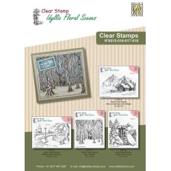 (IFS016)Nellie`s Choice Clearstamp - Wintery park with bench