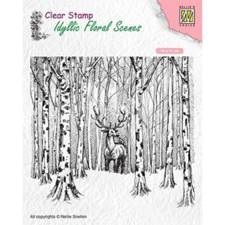 (IFS017)Nellie`s Choice Clearstamp - Deer in forest