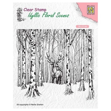 (IFS017)Nellie`s Choice Clearstamp - Deer in forest