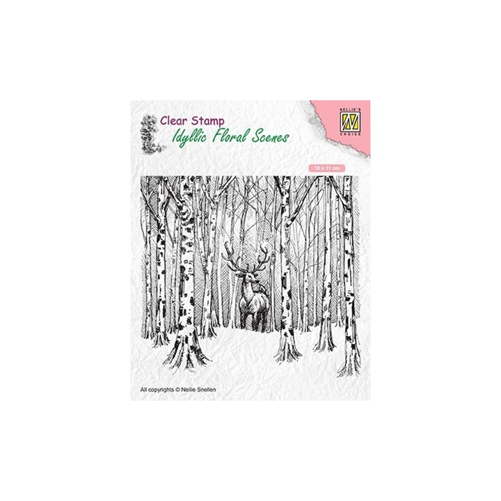 (IFS017)Nellie`s Choice Clearstamp - Deer in forest