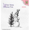 (CT029)Nellie's Choice Clear Stamp Christmas time Snowman with tree