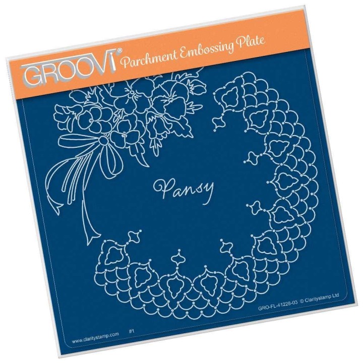 (GRO-FL-41228-03)Groovi Plate A5 Linda Williams PANSY
