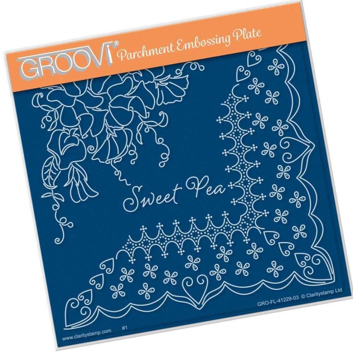 (GRO-FL-41229-03)Groovi Plate A5 Linda Williams SWEET PEA