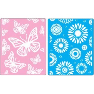 (658298)Text. Impr. Embo. Fold. - Butterflies & Flowers Set