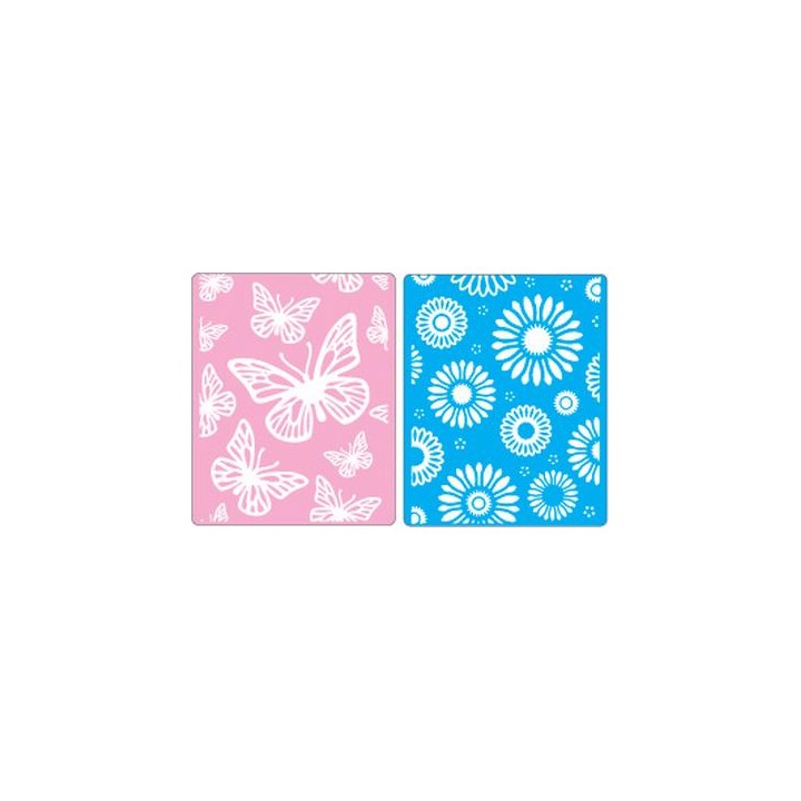 (658298)Text. Impr. Embo. Fold. - Butterflies & Flowers Set