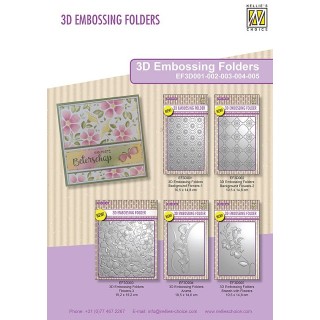 (EF3D002)Nellie's Choice Embossing folder Backgrounds Flowers-2