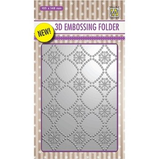 (EF3D002)Nellie's Choice Embossing folder Backgrounds Flowers-2