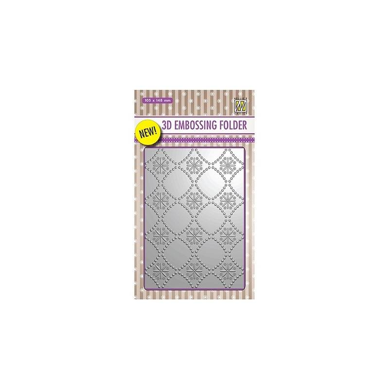 (EF3D002)Nellie's Choice Embossing folder Backgrounds Flowers-2