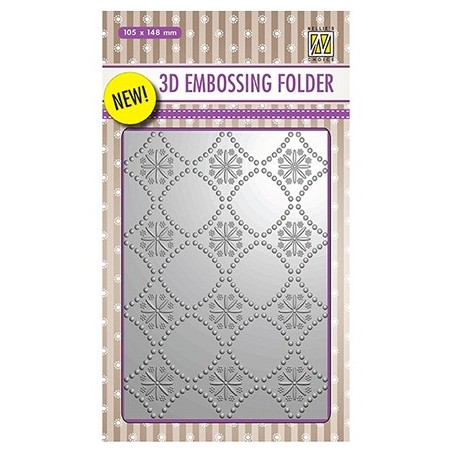 (EF3D002)Nellie's Choice Embossing folder Backgrounds Flowers-2