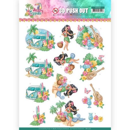 (SB10361)3D Pushout - Yvonne Creations - Happy Tropics -Tropical Holiday