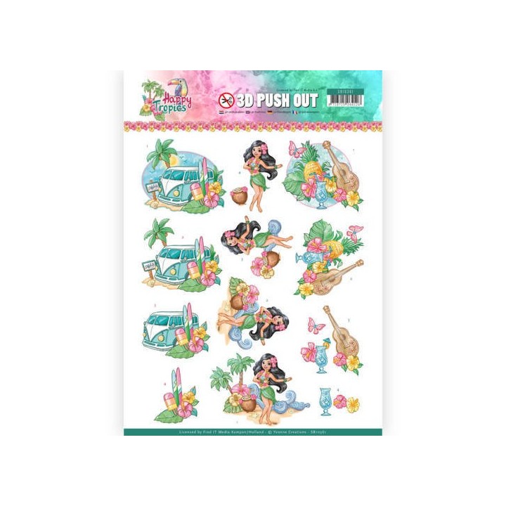 (SB10361)3D Pushout - Yvonne Creations - Happy Tropics -Tropical Holiday