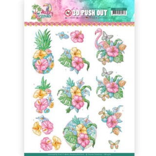 (SB10362)3D Pushout - Yvonne Creations - Happy Tropics -Tropical Flowers