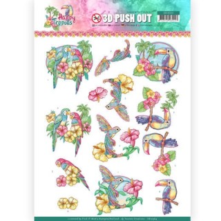 (SB10364)3D Pushout - Yvonne Creations - Happy Tropics - Exotic Birds