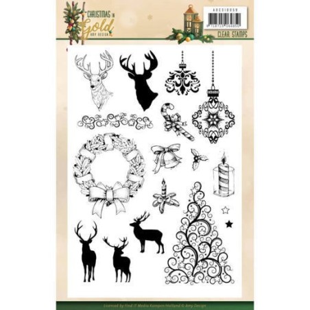 (ADCS10059)Clear Stamps - Amy Design - Christmas in Gold - Images