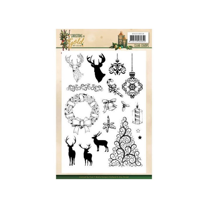 (ADCS10059)Clear Stamps - Amy Design - Christmas in Gold - Images