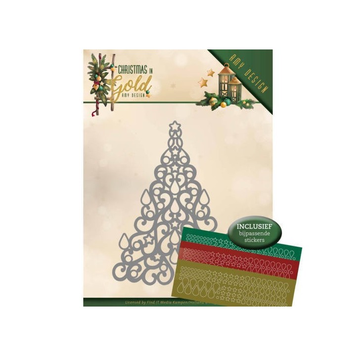 (ADD10182)Dies - Amy Design - Christmas in Gold - Christmas Tree Hobbydots