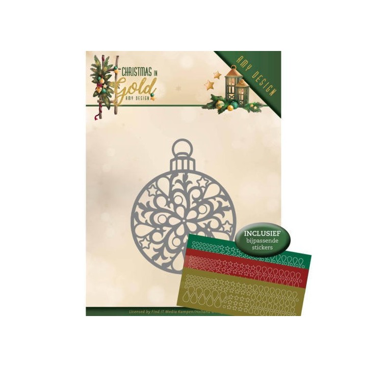 (ADD10183)Dies - Amy Design - Christmas in Gold - Christmas Bauble Hobbydots