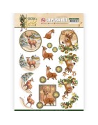 (SB10371)3D Pushout - Amy Design - Christmas in Gold - Deers in Gold