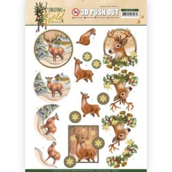 (SB10371)3D Pushout - Amy Design - Christmas in Gold - Deers in Gold