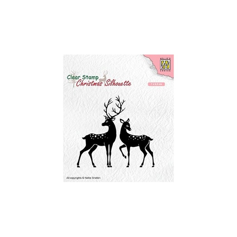 (CSIL006)Nellie's Choice Clear stamps Christmas Silhouette Deer
